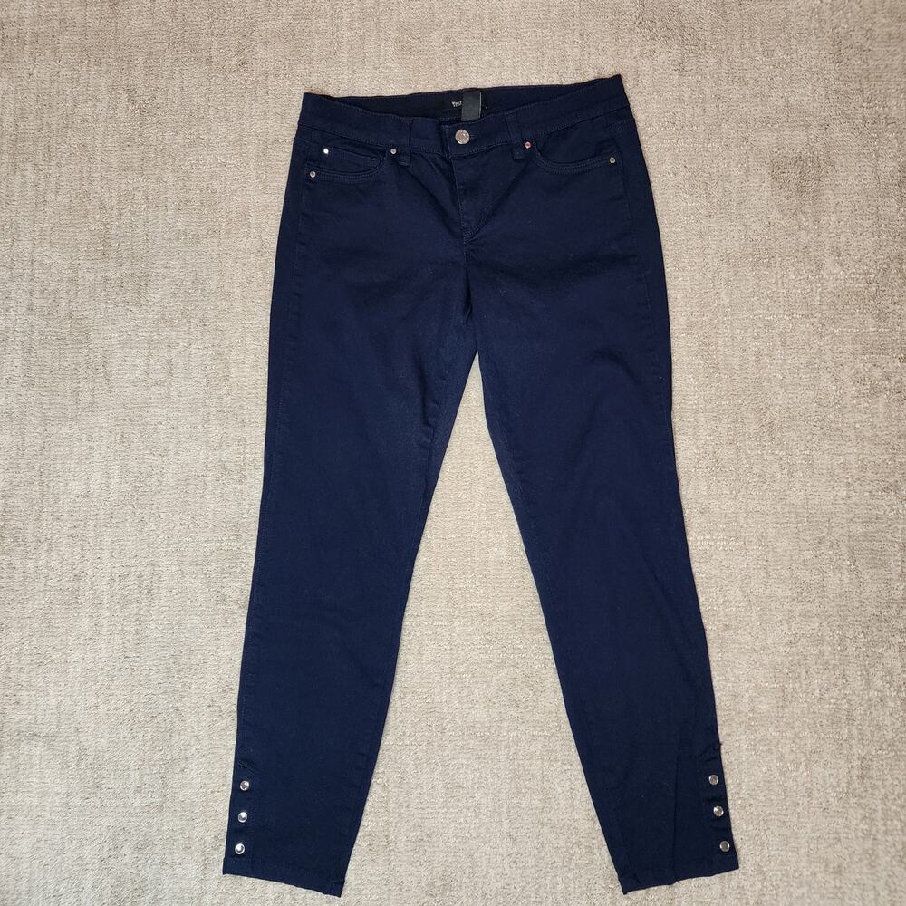 White House Black Market Blue Skimmer Cropped Pants Women's Size 6